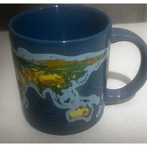 Climate Change Mug Global Weather Map Coffee Tea Mug Navy Blue